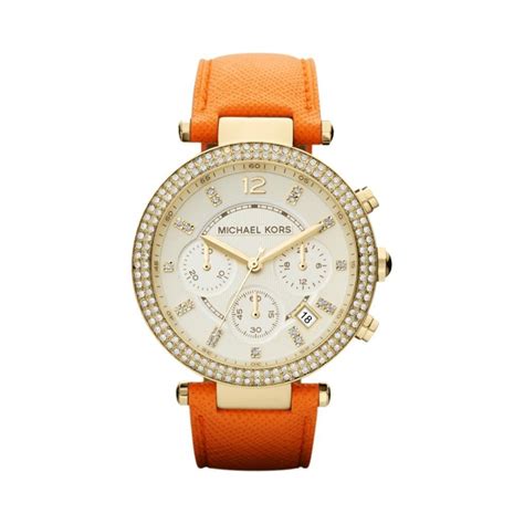 michael kors orange leather band watch|replacement Michael Kors Watch strap.